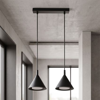 BRILAGI - LED Lampa wisząca na linkach CONE DOUBLE 2xGX53/15W/230V czarna