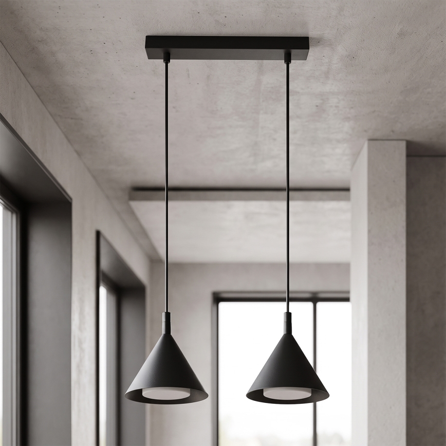 BRILAGI - LED Lampa wisząca na linkach CONE DOUBLE 2xGX53/15W/230V czarna