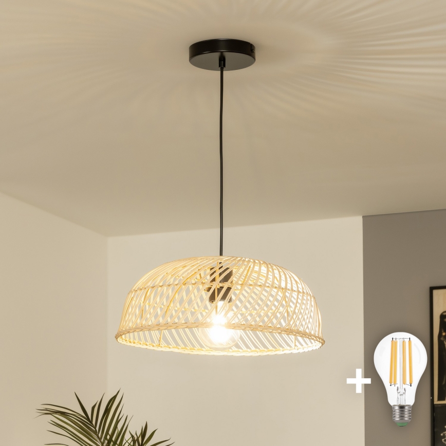 Brilagi - LED lampa wisząca na linkę CERIA BOHO 1xE27/40W/230V Ø 40 cm rattan