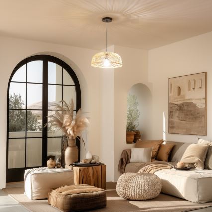 Brilagi - LED lampa wisząca na linkę CERIA BOHO 1xE27/40W/230V Ø 40 cm rattan