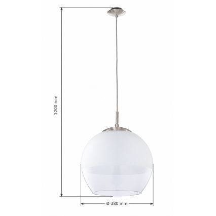 BRILAGI - LED lampa wisząca na linkę RETRO GLASS 1xE27/60W/230V matowy chrom/biały
