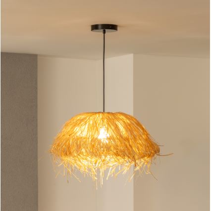 Brilagi - LED lampa wisząca na linku CERIA BOHO 1xE27/40W/230V średnica 40 cm rafia