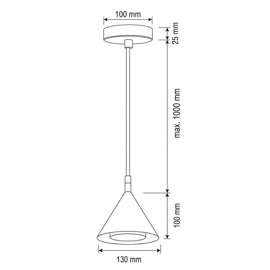 BRILAGI - LED Lampa wisząca na przewodzie CONE SINGLE 1xGX53/15W/230V beżowa