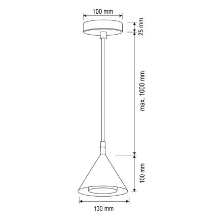 BRILAGI - LED Lampa wisząca na przewodzie CONE SINGLE 1xGX53/15W/230V czarny