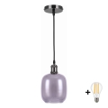 BRILAGI - LED lampa wisząca na przewodzie RETRO GLASS 1xE27/60W/230V śr. 14 cm czarny/dymny szary
