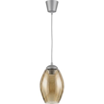 Brilagi - LED lampa wisząca na przewodzie RETRO GLASS 1xE27/60W/230V śr. 17 cm srebrna/dymowo-beżowa
