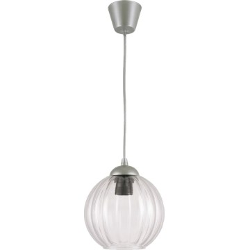 Brilagi - LED lampa wisząca na przewodzie RETRO GLASS 1xE27/60W/230V śr. 18 cm srebrna/przezroczysta