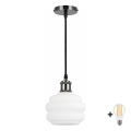 BRILAGI - LED Lampa wisząca na przewodzie RETRO GLASS 1xE27/60W/230V Ø 20 cm czarny/biały