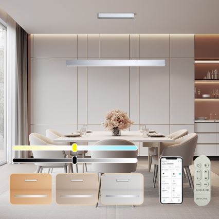 Brilagi - LED Lampa wisząca z kablem SLEEKLINE SMART LED/40W/230V 3000-6000K Wi-Fi Tuya srebrna + pilot zdalnego sterowania