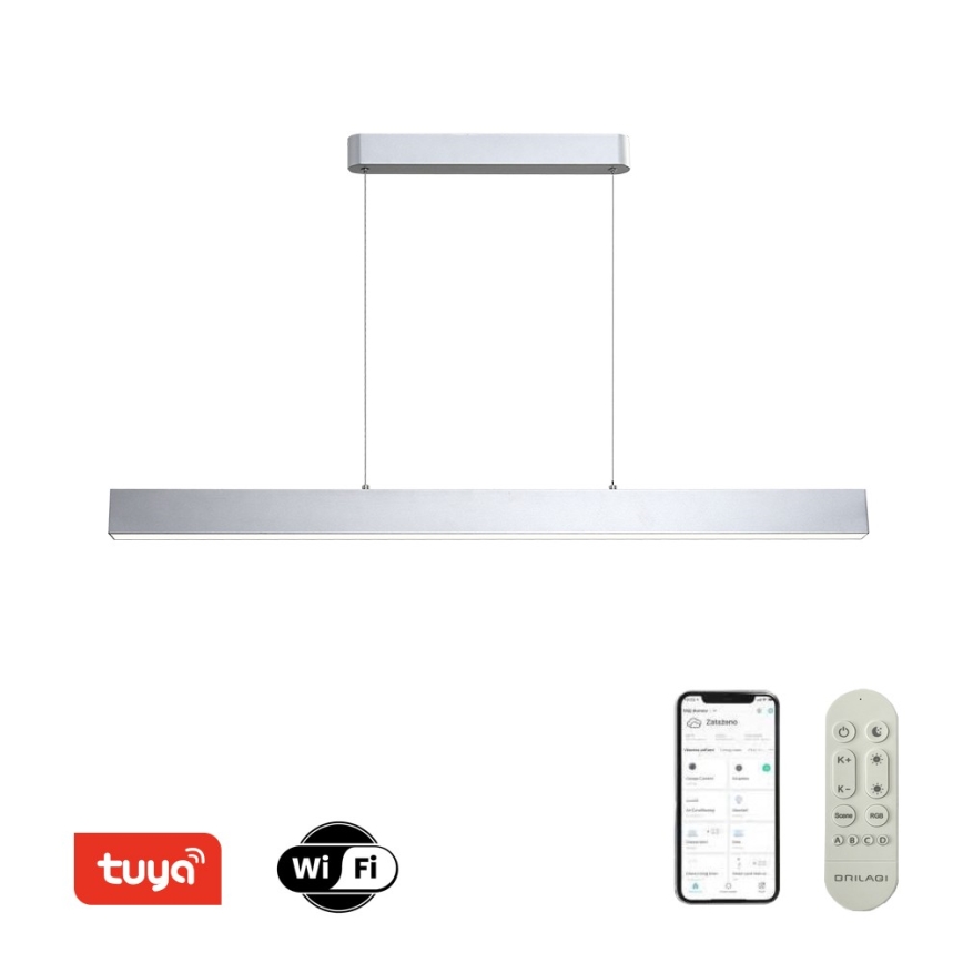 Brilagi - LED Lampa wisząca z kablem SLEEKLINE SMART LED/40W/230V 3000-6000K Wi-Fi Tuya srebrna + pilot zdalnego sterowania