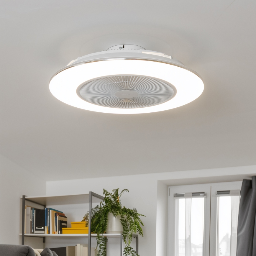 Brilagi - LED Lampa z regulacją jasności z wentylatorem AURA LED/38W/230V 3000-6000K biała + pilot zdalnego sterowania
