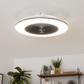 Brilagi - LED Lampa z regulacją jasności z wentylatorem AURA LED/38W/230V 3000-6000K czarna + pilot do zdalnego sterowania