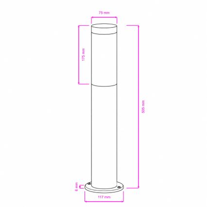 BRILAGI - LED lampa zewnętrzna ELIA 1xE27/7W/230V 4000K IP44 50 cm matowy chrom