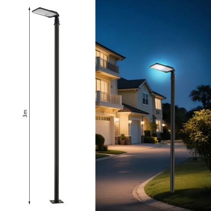 Brilagi - LED zewnętrzna lampa uliczna ze słupem i przegubem 3 m URBANLIGHT LED/100W/230V czarna IP65