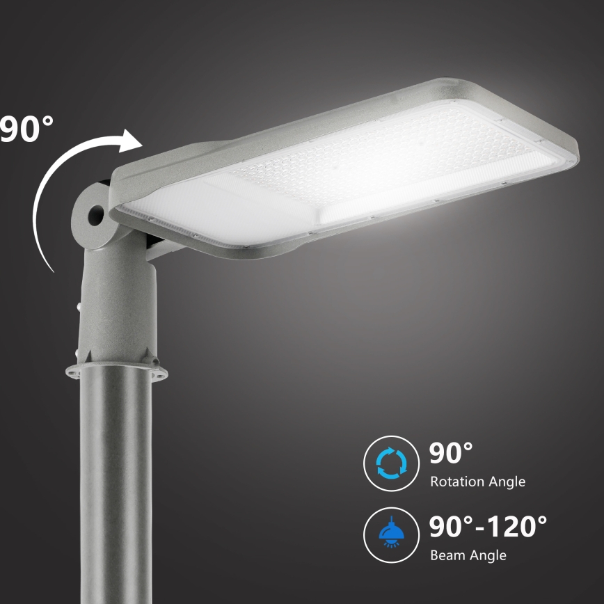 Brilagi - Zewnętrzna lampa uliczna LED ze słupem i przegubem 3 m URBANLIGHT LED/200W/230V szara IP65