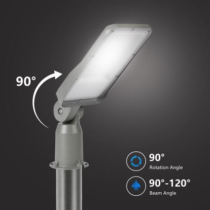 Brilagi - LED zewnętrzna lampa uliczna ze słupem i przegubem 3 m URBANLIGHT LED/50W/230V szara IP65