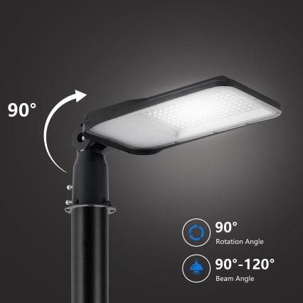 Brilagi - Zewnętrzna lampa uliczna LED z słupem i przegubem 4 m URBANLIGHT LED/100W/230V czarna IP65