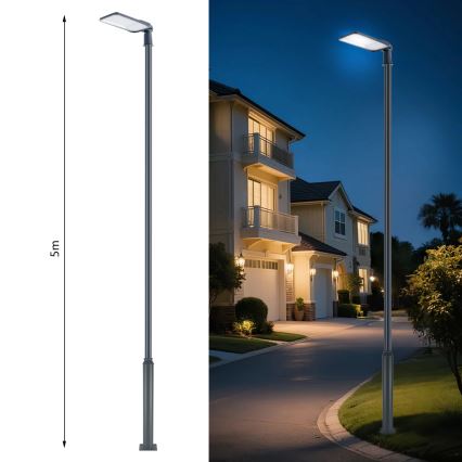 Brilagi - zewnętrzna lampa uliczna LED na słupie z przegubem 5 m URBANLIGHT LED/200W/230V antracyt IP65