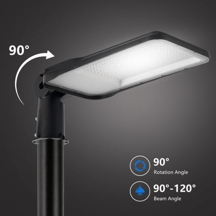Brilagi - Zewnętrzna lampa uliczna LED ze słupem i przegubem 5 m URBANLIGHT LED/200W/230V czarna IP65
