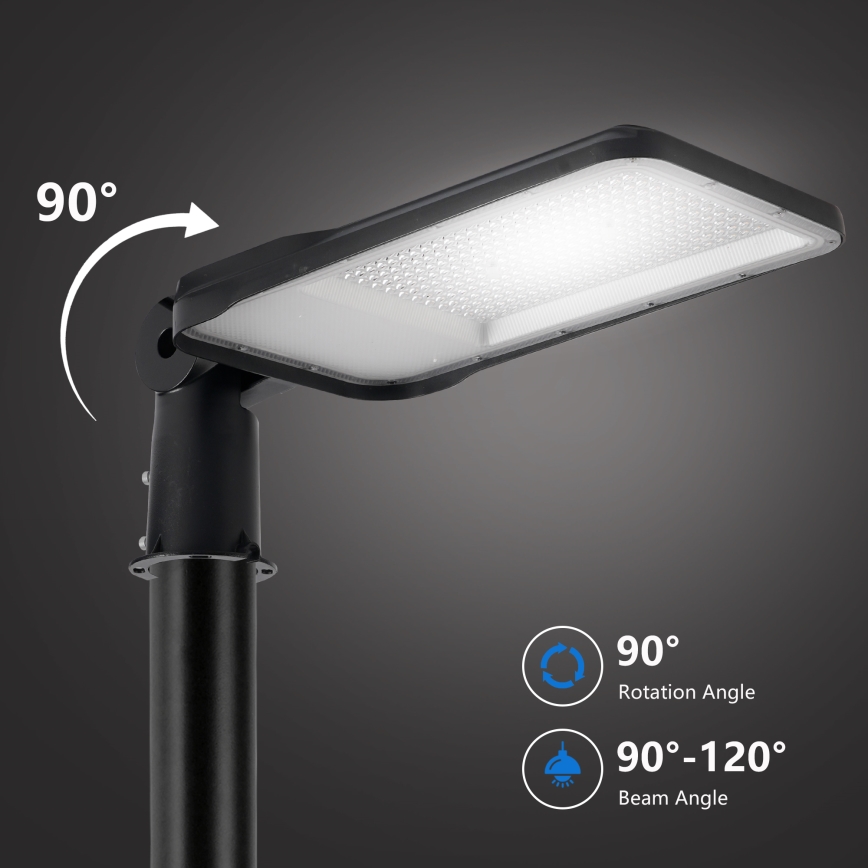 Brilagi - Zewnętrzna lampa uliczna LED ze słupem i przegubem 5 m URBANLIGHT LED/200W/230V czarna IP65
