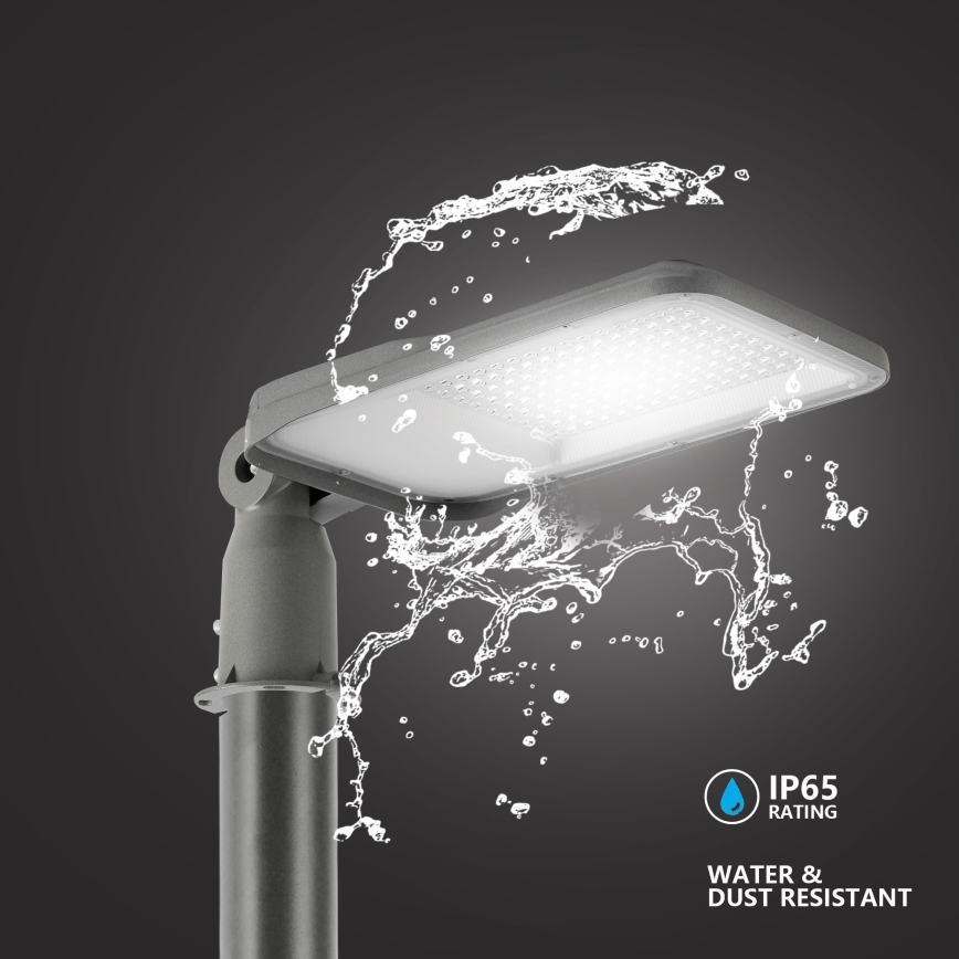 Brilagi - Zewnętrzna lampa uliczna LED ze słupem i przegubem 3 m URBANLIGHT LED/100W/230V szara IP65