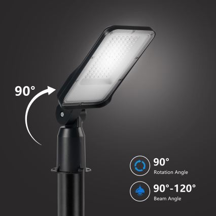 Brilagi - zewnętrzna lampa uliczna LED z słupem i przegubem 3 m URBANLIGHT LED/50W/230V czarna IP65
