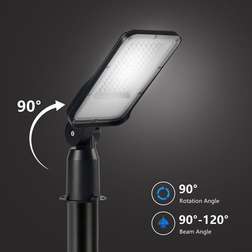 Brilagi - zewnętrzna lampa uliczna LED z słupem i przegubem 3 m URBANLIGHT LED/50W/230V czarna IP65
