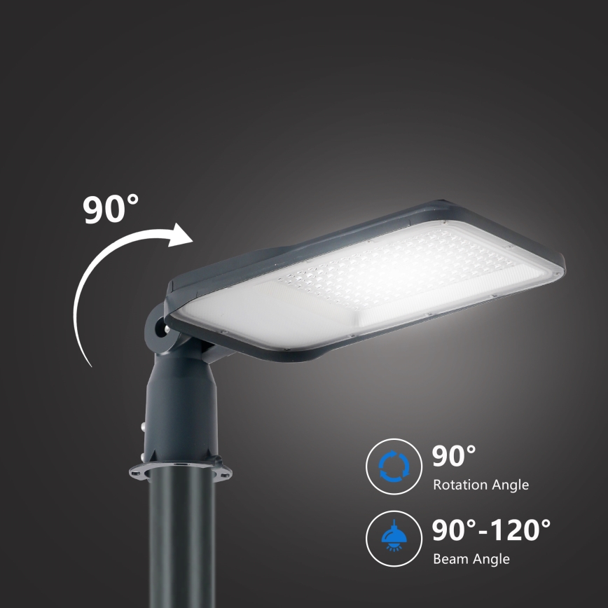 Brilagi - Zewnętrzna lampa uliczna LED ze słupem i przegubem, 3 m, URBANLIGHT LED/100W/230V, antracyt, IP65