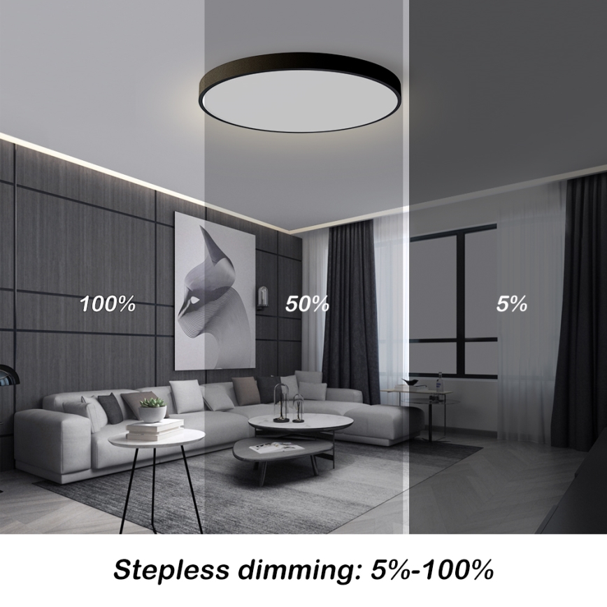 Brilagi - LED Lampa sufitowa z regulacją jasności POOL SMART LED/100W/230V 3000-6000K średnica 80 cm Wi-Fi Tuya czarna + pilot zdalnego sterowania