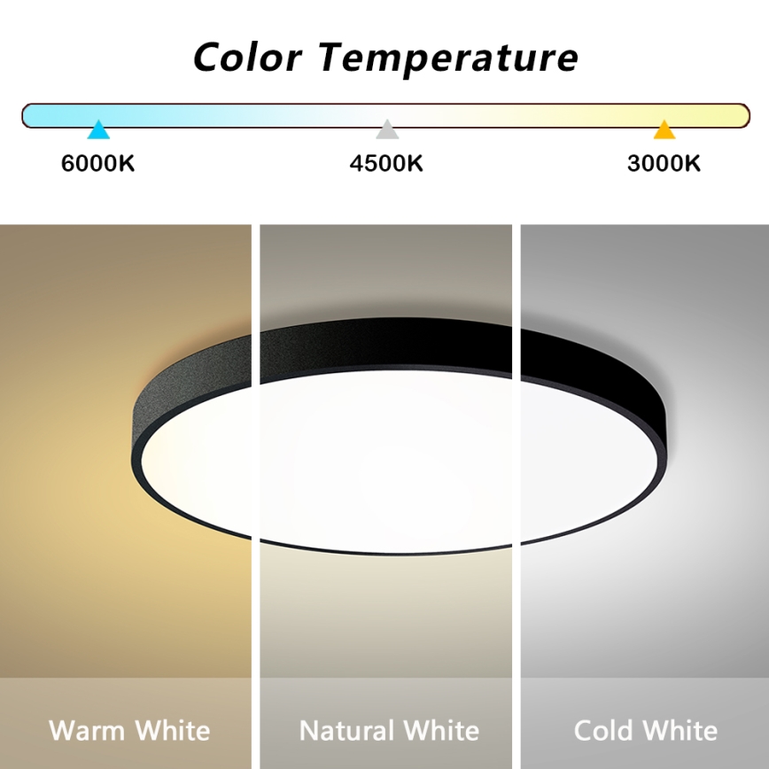 Brilagi - LED Lampa sufitowa z regulacją jasności POOL SMART LED/100W/230V 3000-6000K średnica 80 cm Wi-Fi Tuya czarna + pilot zdalnego sterowania
