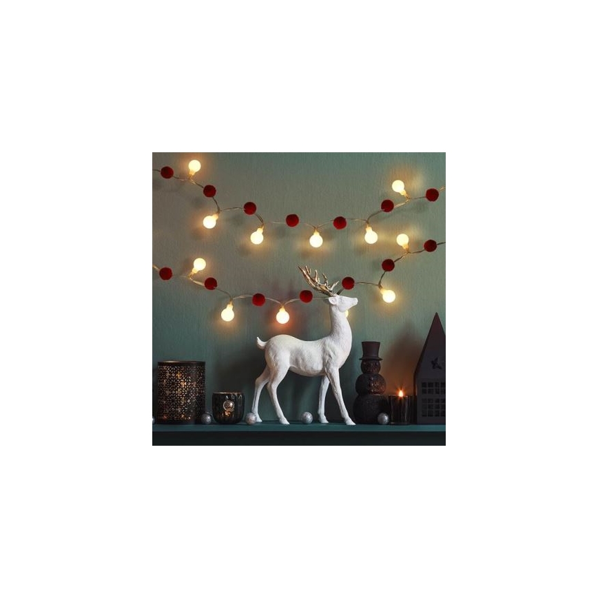 BRILAGI - LED łańcuch świąteczny 20xLED/2xAA 1,8m ciepła biała