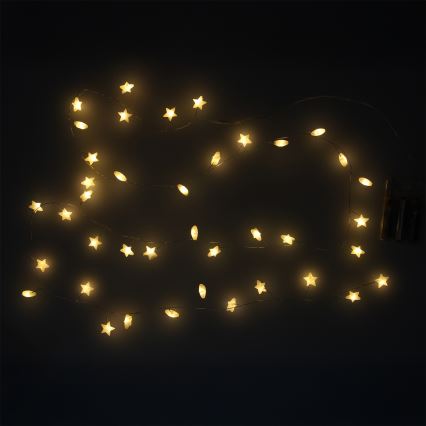 Brilagi - LED łańcuch świąteczny 40xLED/3xAA 1,8m ciepła biała, gwiazdki
