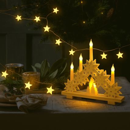 Brilagi - LED łańcuch świąteczny 40xLED/3xAA 1,8m ciepłe białe gwiazdki