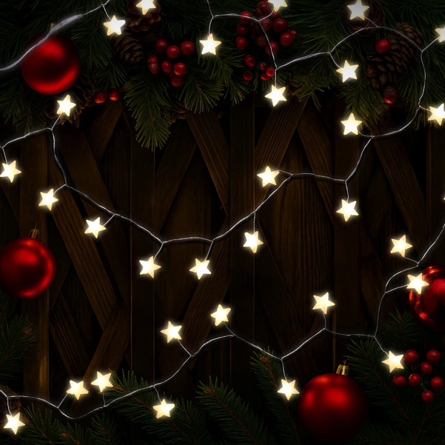 Brilagi - LED łańcuch świąteczny 40xLED/3xAA 1,8m ciepłe białe gwiazdki