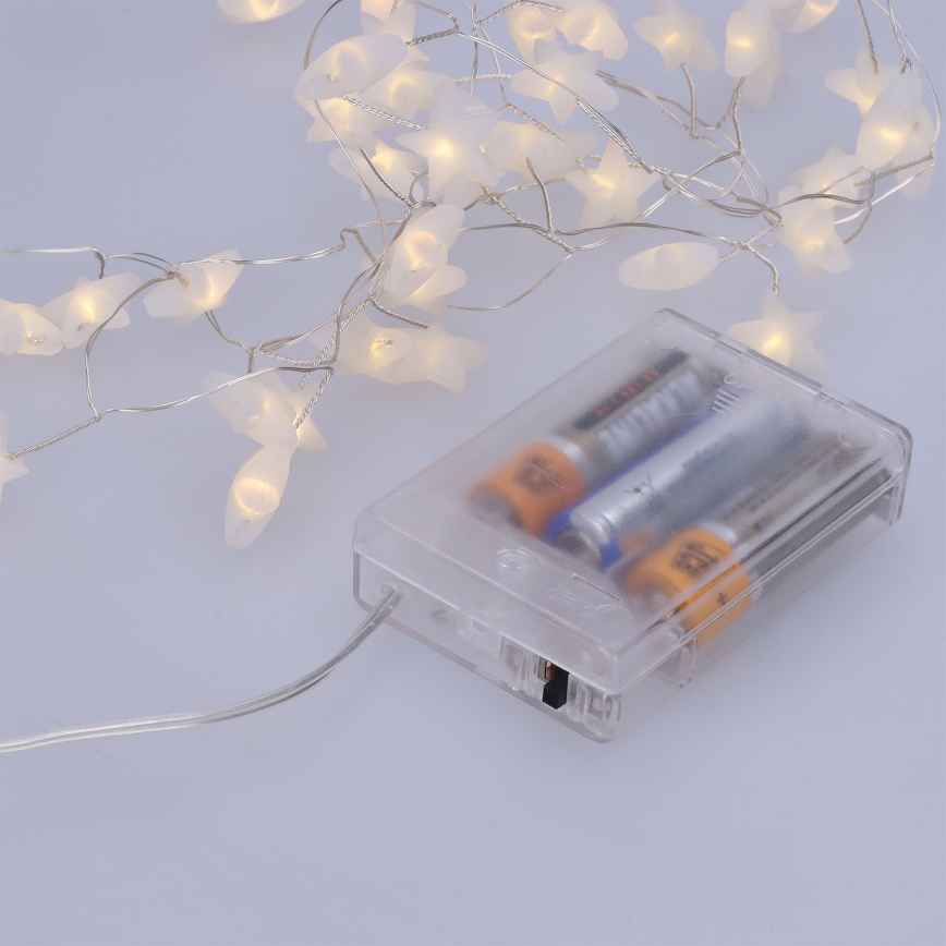 Brilagi - LED łańcuch świąteczny 40xLED/3xAA 1,8m ciepłe białe gwiazdki