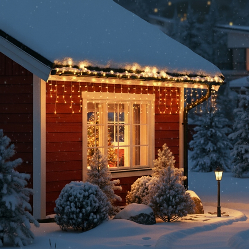 Brilagi - LED łańcuch zewnętrzny 200×LED / 8 funkcji, 13 m, IP44, ciepła biel, sople