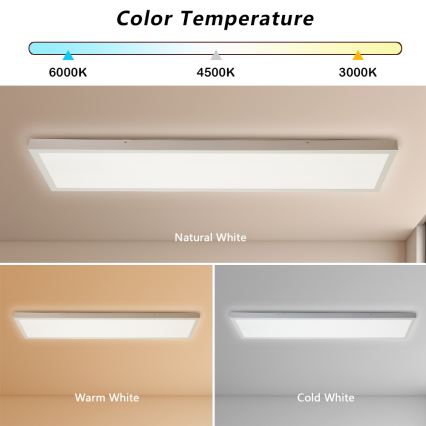 Brilagi - LED Łazienkowa lampa sufitowa FRAME SMART LED/50W/230V 30x120 cm 3000-6000K IP44 biała + pilot zdalnego sterowania