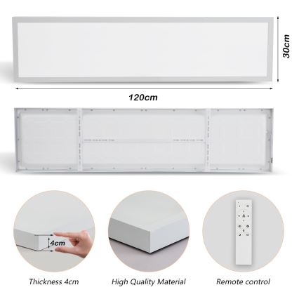 Brilagi - LED Łazienkowa lampa sufitowa FRAME SMART LED/50W/230V 30x120 cm 3000-6000K IP44 biała + pilot zdalnego sterowania