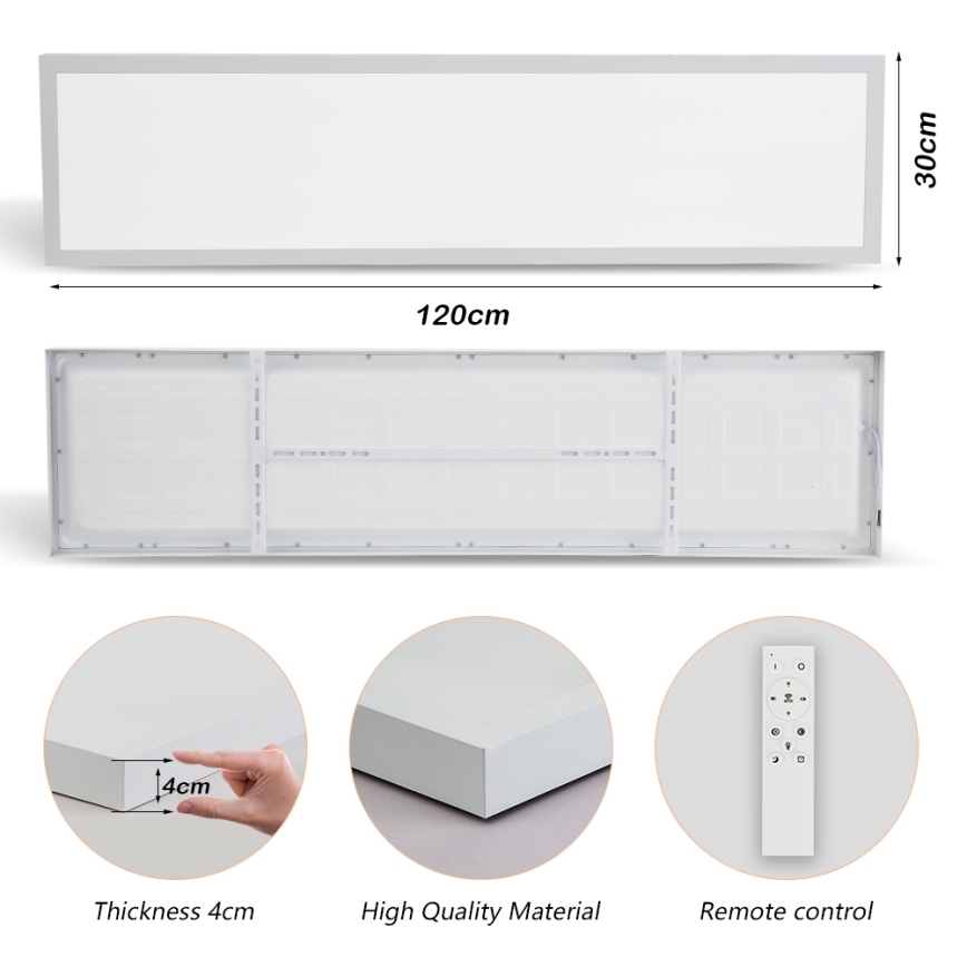 Brilagi - LED Łazienkowa lampa sufitowa FRAME SMART LED/50W/230V 30x120 cm 3000-6000K IP44 biała + pilot zdalnego sterowania