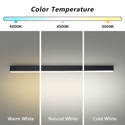 Brilagi - LED lampa sufitowa do łazienki SLEEKLINE LED/40W/230V 3000/4500/6000K czarna IP44