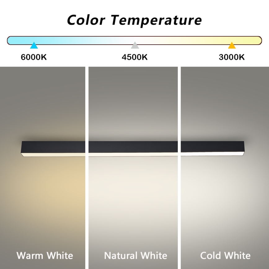 Brilagi - LED lampa sufitowa do łazienki SLEEKLINE LED/40W/230V 3000/4500/6000K czarna IP44