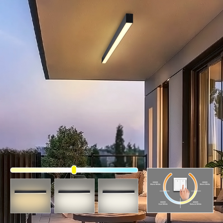 Brilagi - LED lampa sufitowa do łazienki SLEEKLINE LED/40W/230V 3000/4500/6000K czarna IP44