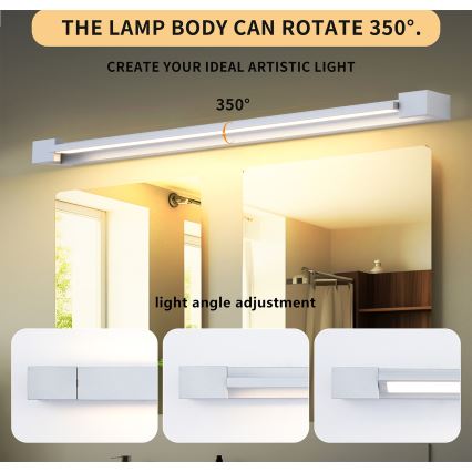 Brilagi - Oświetlenie LED do lustra łazienkowego AQUA LINE LED/36W/230V 120 cm IP44 matowy chrom CRI 90