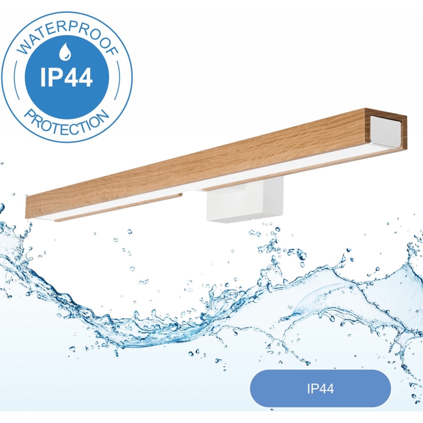 Brilagi - LED Łazienkowe oświetlenie lustra WOODY MIRROR LED/12W/230V 60 cm IP44 dąb/biały