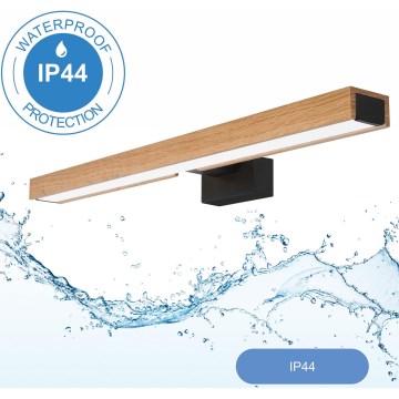 Brilagi - LED Łazienkowe oświetlenie lustra WOODY MIRROR LED/12W/230V 60 cm IP44 dąb/czarny