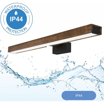 Brilagi - LED Łazienkowe oświetlenie lustra WOODY MIRROR LED/12W/230V 60 cm IP44 dąb orzech/czarny