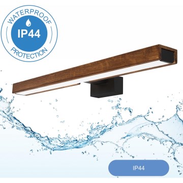 Brilagi - LED Łazienkowe oświetlenie lustra WOODY MIRROR LED/12W/230V 60 cm IP44 dąb wiśnia/czarny