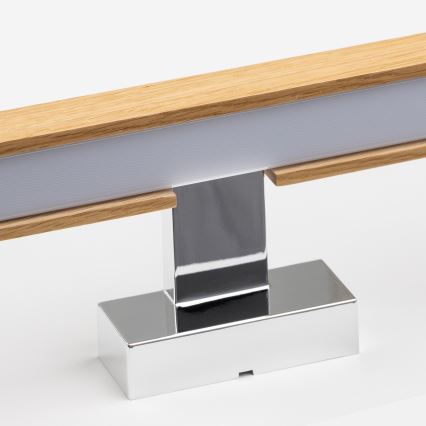 Brilagi - LED Łazienkowe oświetlenie lustra WOODY MIRROR LED/12W/230V 60 cm IP44 dąb/chrom błyszczący