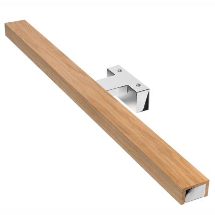 Brilagi - LED Łazienkowe oświetlenie lustra WOODY MIRROR LED/12W/230V 60 cm IP44 dąb/chrom błyszczący