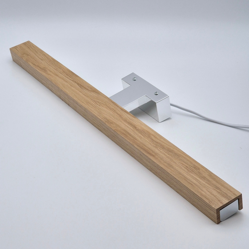 Brilagi - LED Łazienkowe oświetlenie lustra WOODY MIRROR LED/12W/230V 60 cm IP44 dąb/chrom błyszczący